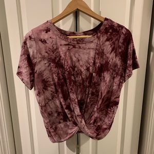 Wine color Tie dye crop top